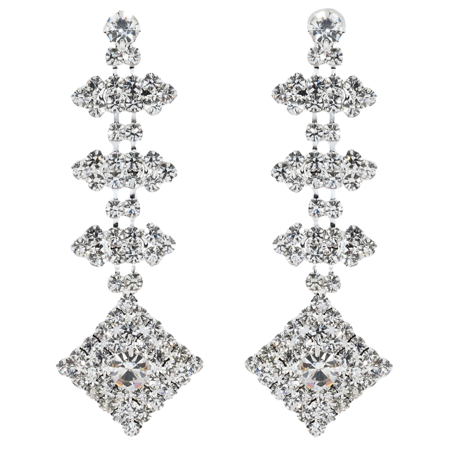 Сережки пусети Декоративні підвіски зі стразами фото №1