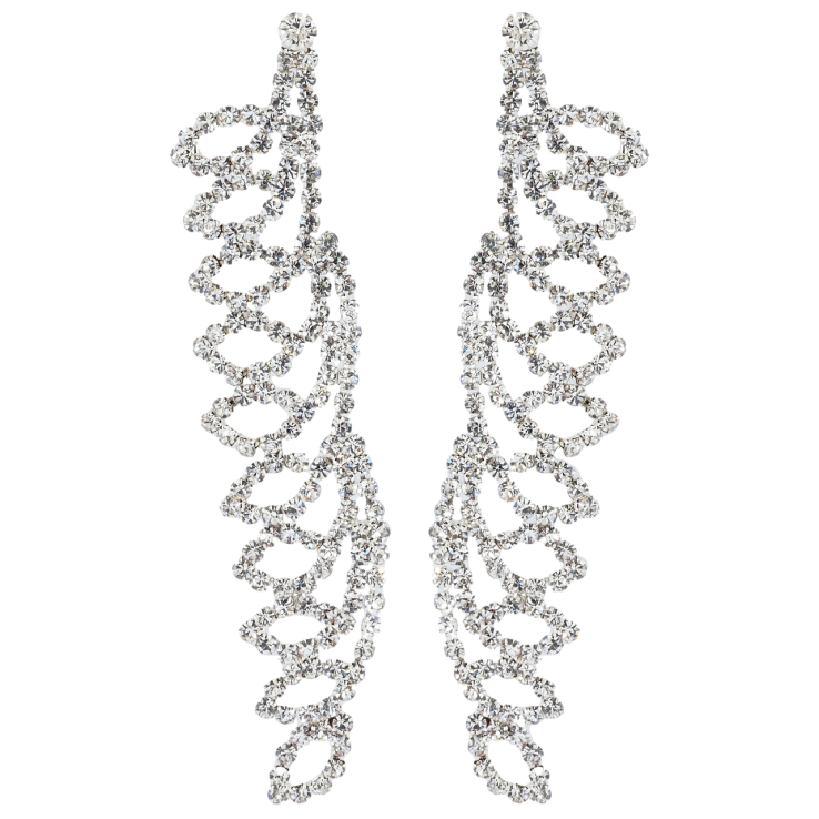 Серьги пусеты Декоративные подвески со стразами фото №4