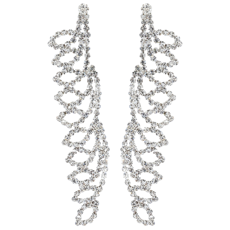 Сережки пусети Декоративні підвіски зі стразами фото №1