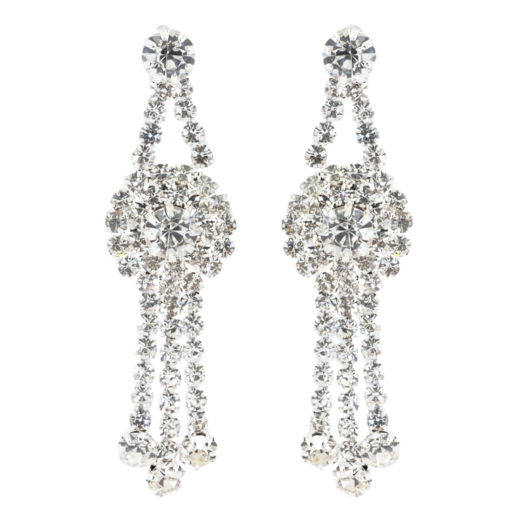 Серьги пусеты Декоративные подвески со стразами фото №13