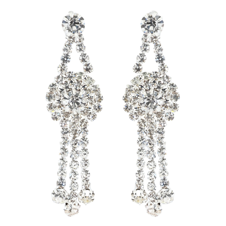 Сережки пусети Декоративні підвіски зі стразами фото №2