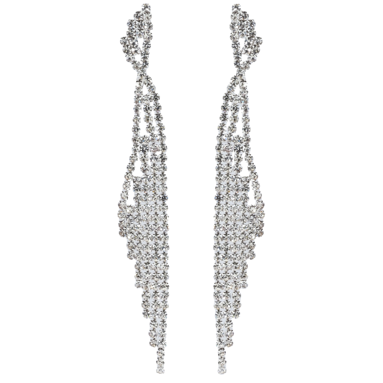 Сережки пусети Декоративні підвіски зі стразами фото №1