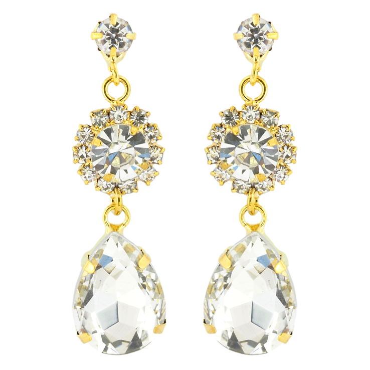 Сережки пусети Декоративні підвіски зі стразами фото №6