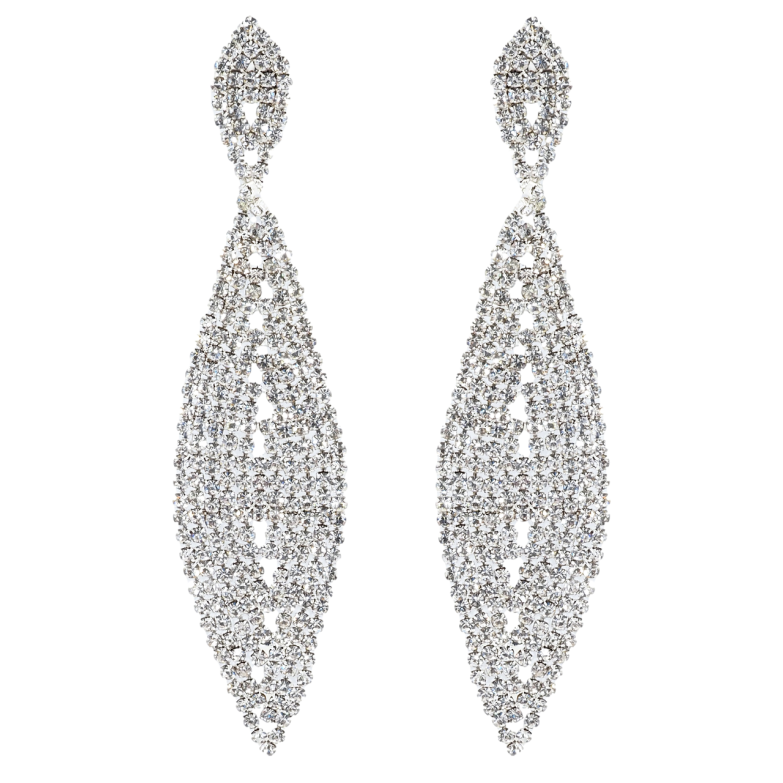 Сережки пусети Декоративні підвіски зі стразами фото №1