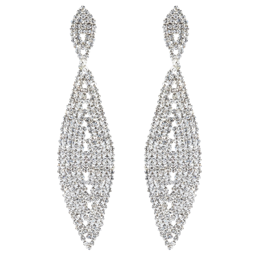 Сережки пусети Декоративні підвіски зі стразами фото №1