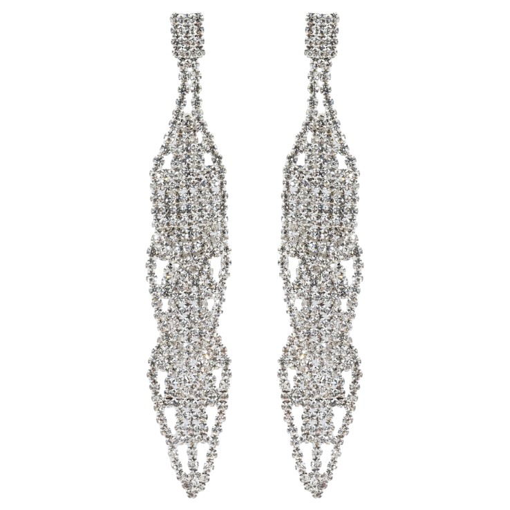 Сережки пусети Декоративні підвіски зі стразами фото №11