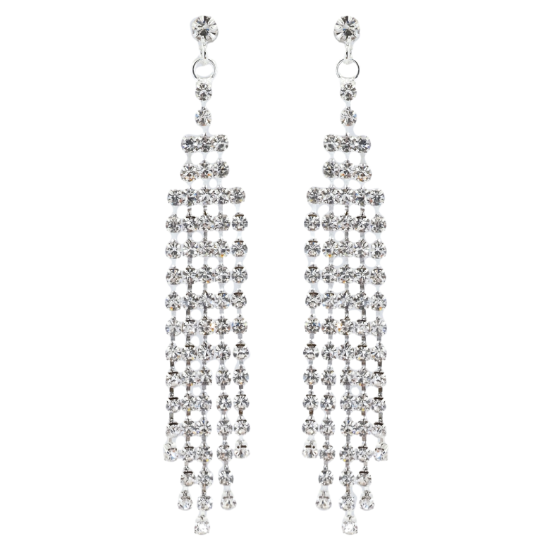 Серьги пусеты Декоративные подвески со стразами фото №1