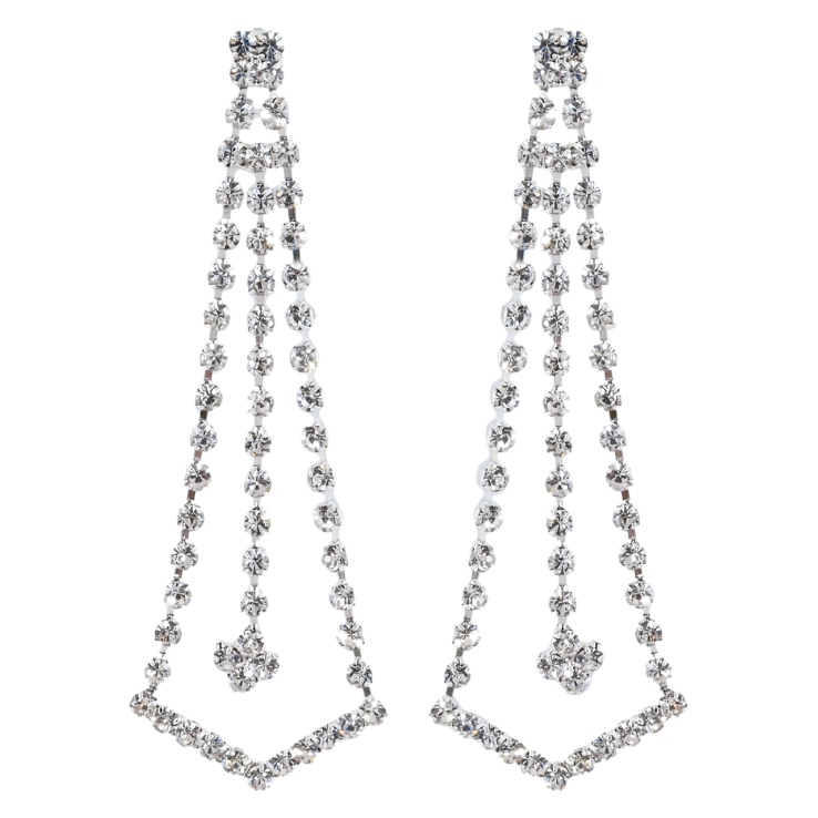 Серьги пусеты Декоративные подвески со стразами фото №17