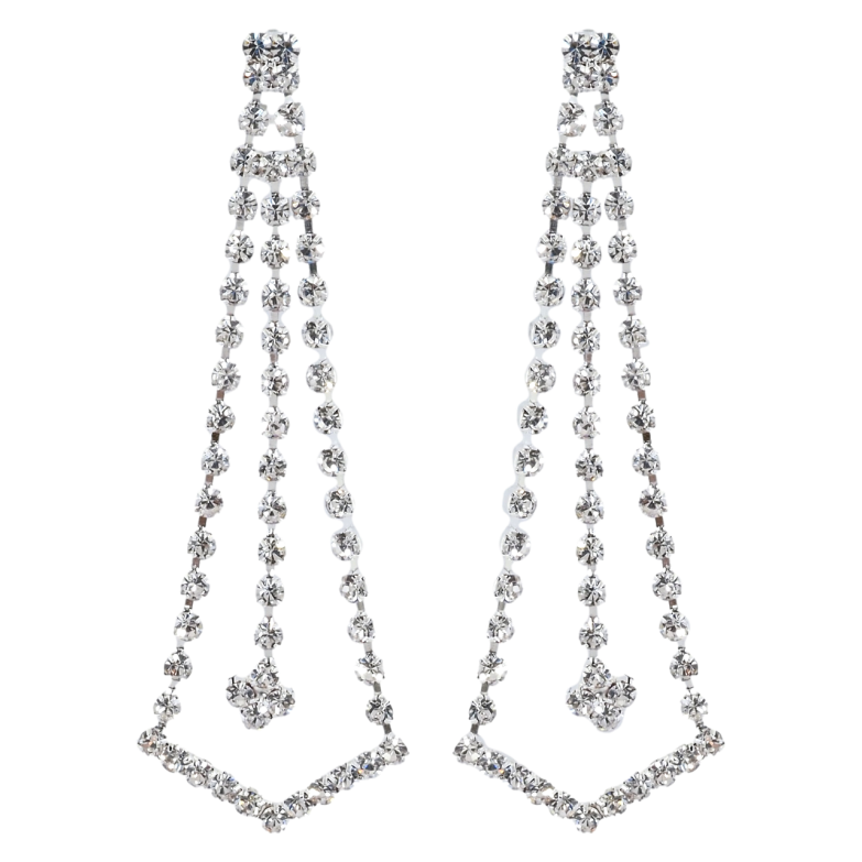 Серьги пусеты Декоративные подвески со стразами фото №1