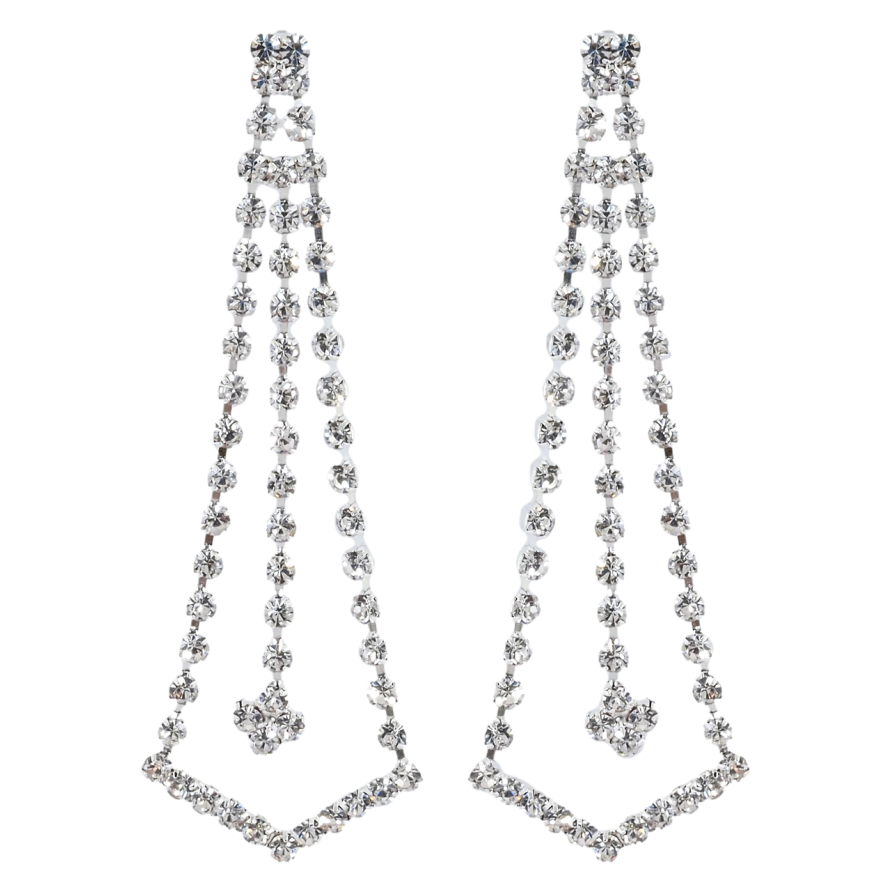 Серьги пусеты Декоративные подвески со стразами фото №1