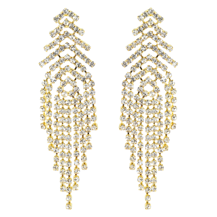 Серьги пусеты Декоративные подвески со стразами фото №7