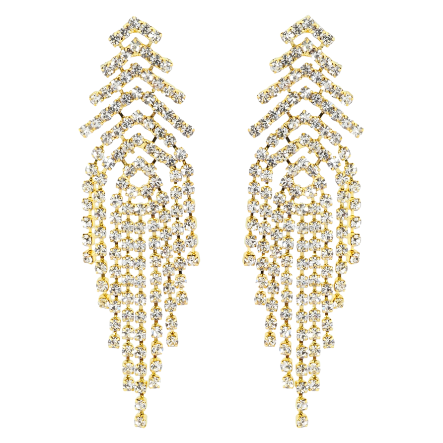 Серьги пусеты Декоративные подвески со стразами фото №1