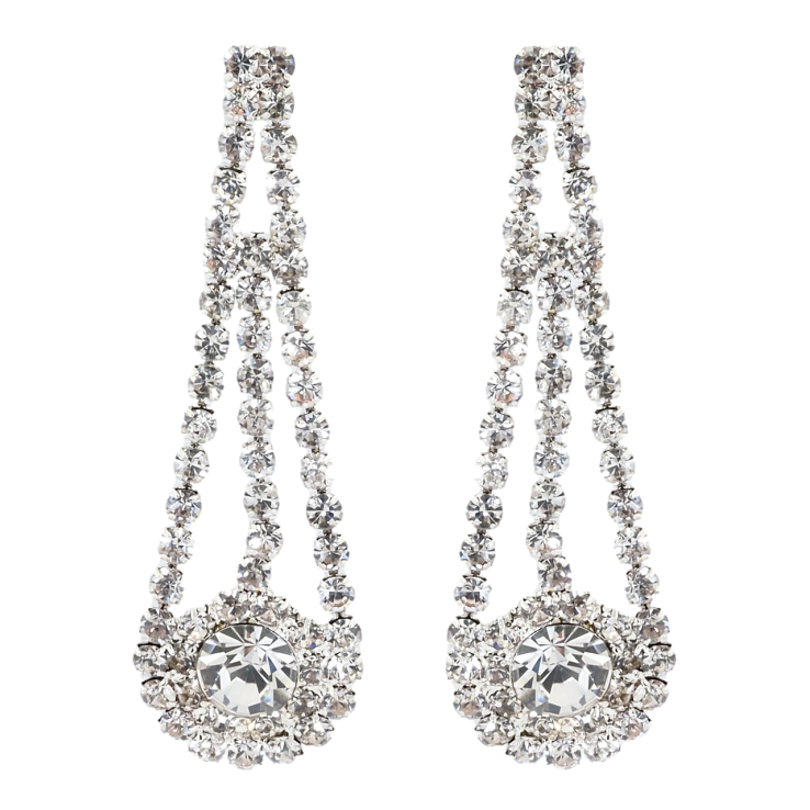 Сережки пусети Декоративні підвіски зі стразами фото №12