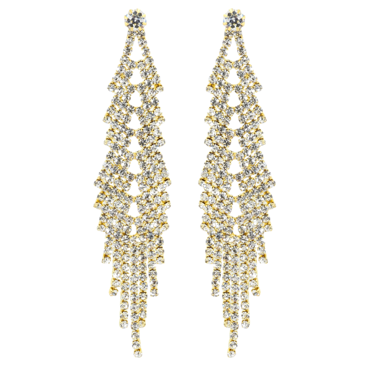 Сережки пусети Декоративні підвіски зі стразами фото №9