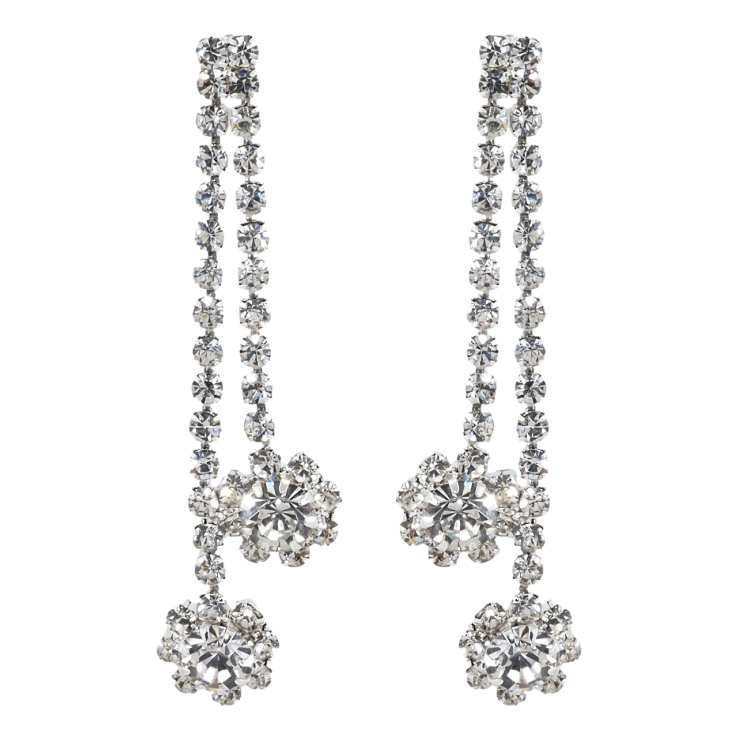 Серьги пусеты Декоративные подвески со стразами фото №22