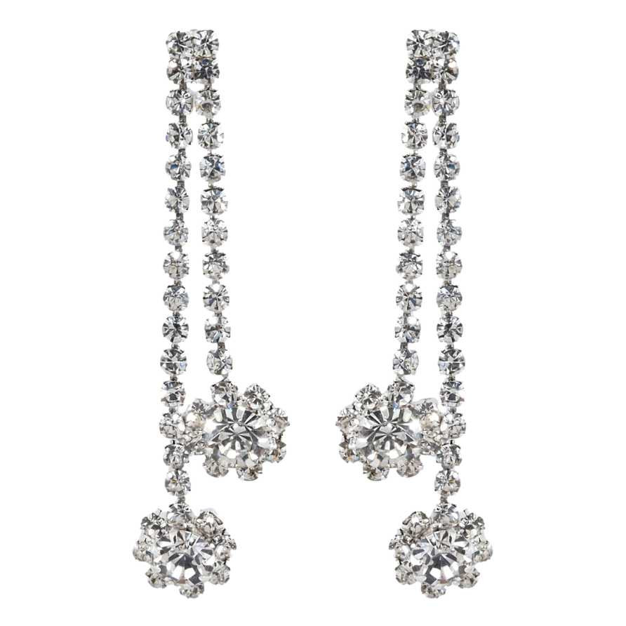 Серьги пусеты Декоративные подвески со стразами фото №1