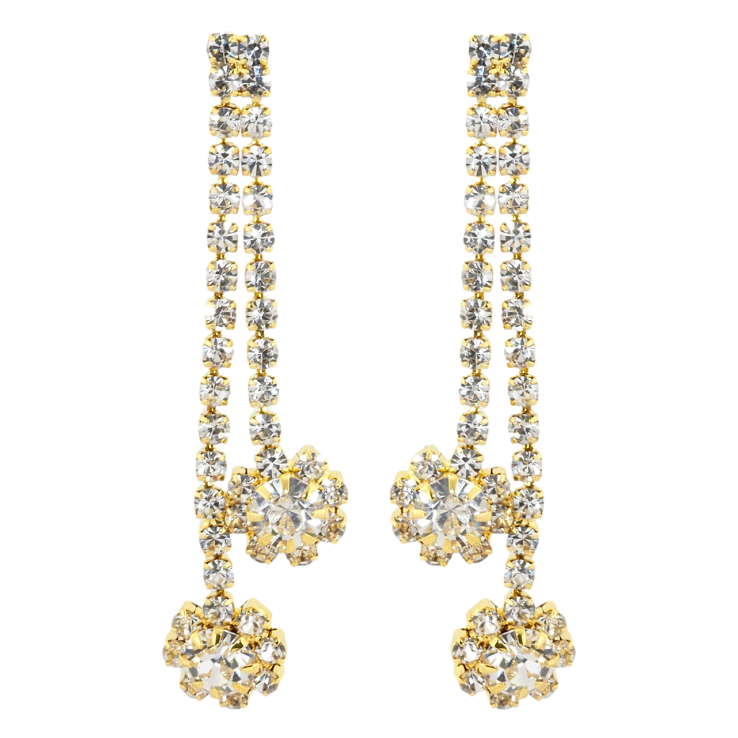 Сережки пусети Декоративні підвіски зі стразами фото №11