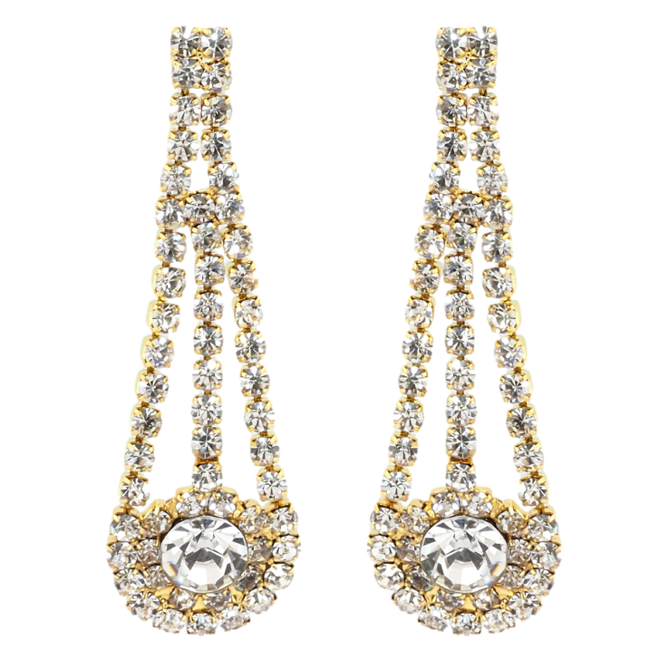 Серьги пусеты Декоративные подвески со стразами фото №18