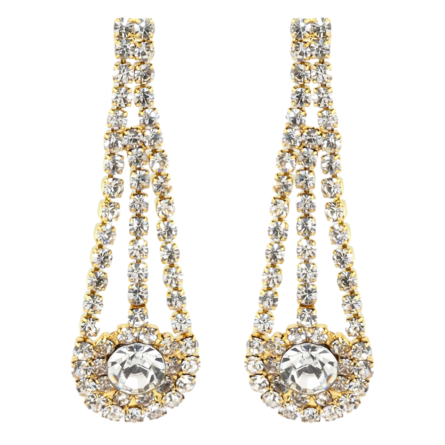 Сережки пусети Декоративні підвіски зі стразами фото №1