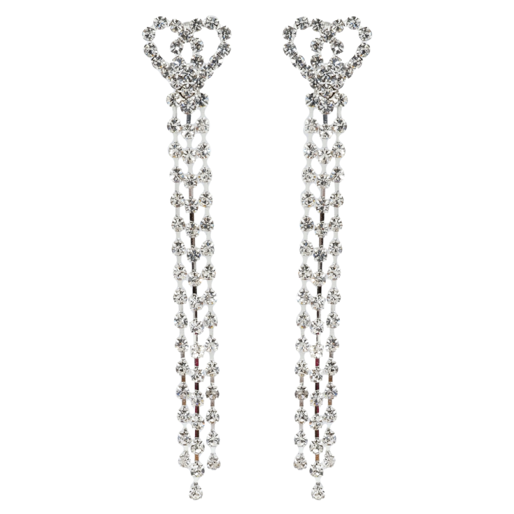 Серьги пусеты Романтичные подвески со стразами фото №10