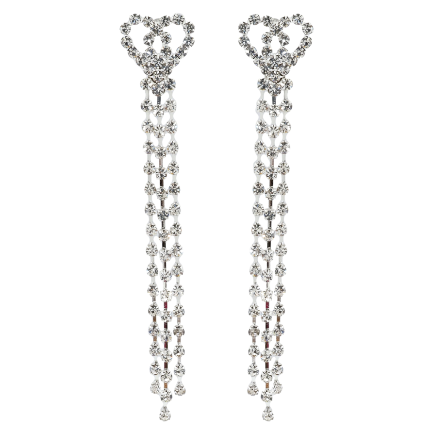 Сережки пусети Романтичні підвіски зі стразами фото №1