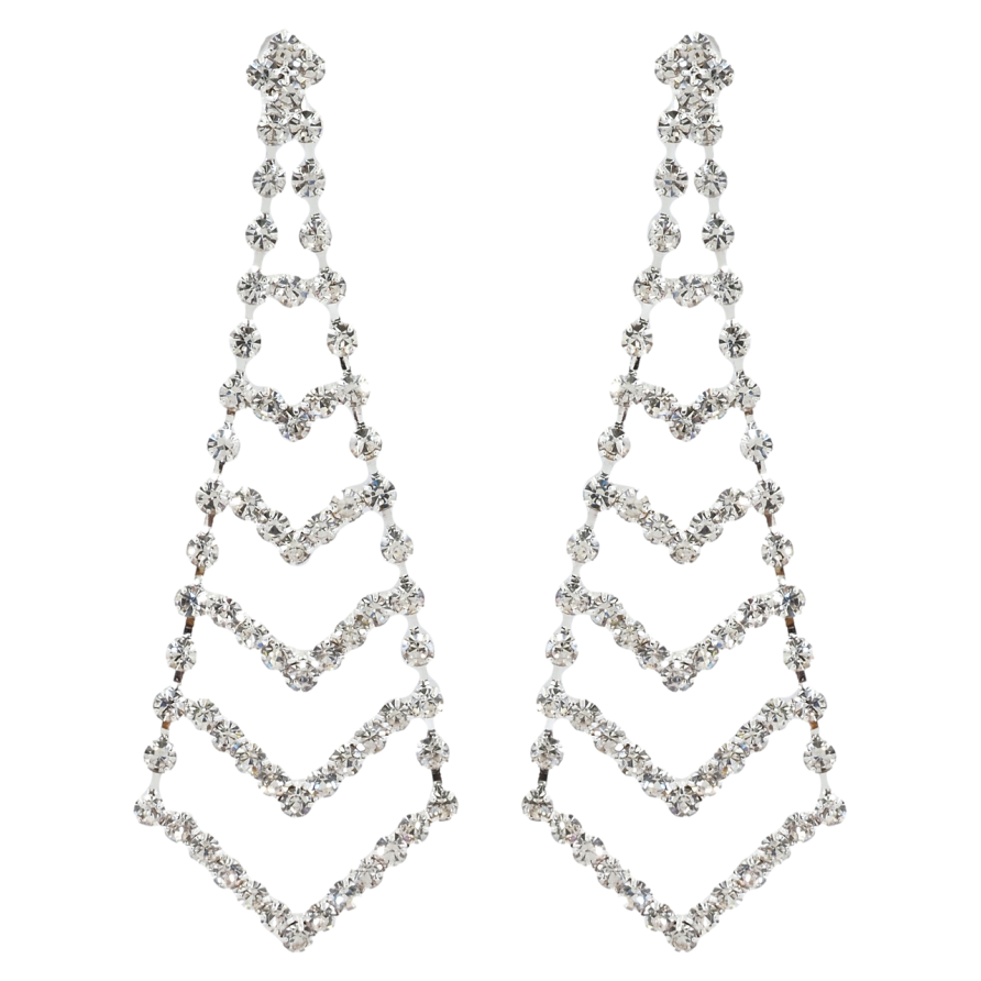 Серьги пусеты Декоративные подвески со стразами фото №1