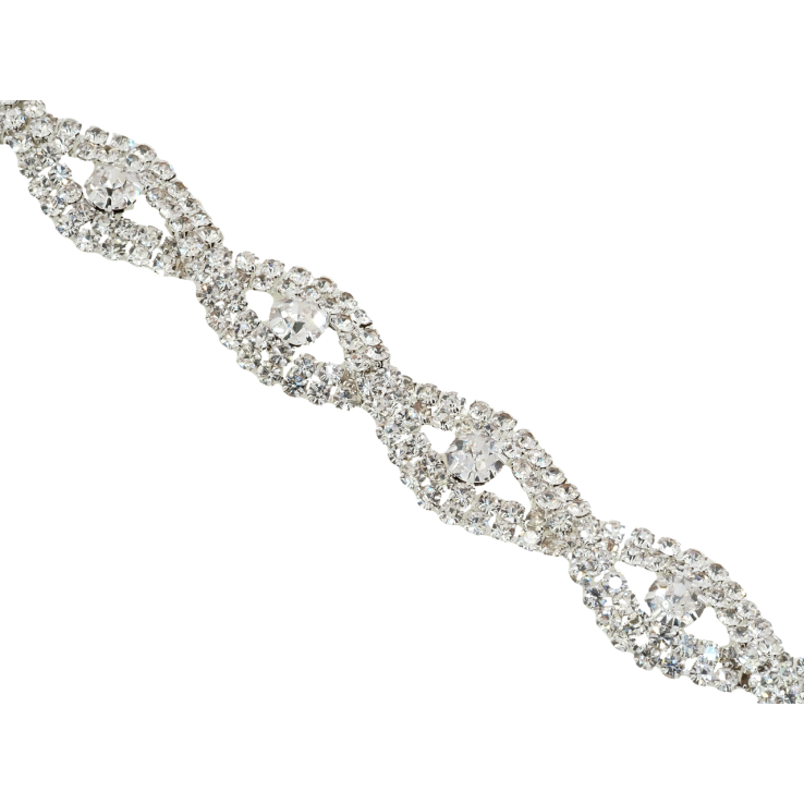 Браслет Фігурний орнамент зі страз довжина 20см х 13мм фото №16