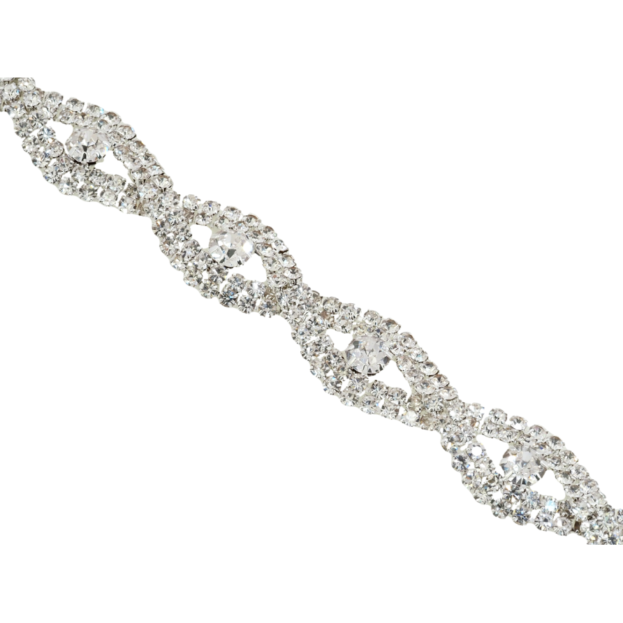 Браслет Фігурний орнамент зі страз довжина 20см х 13мм фото №1 Браслет Фігурний орнамент зі страз довжина 20см х 13мм фото №1