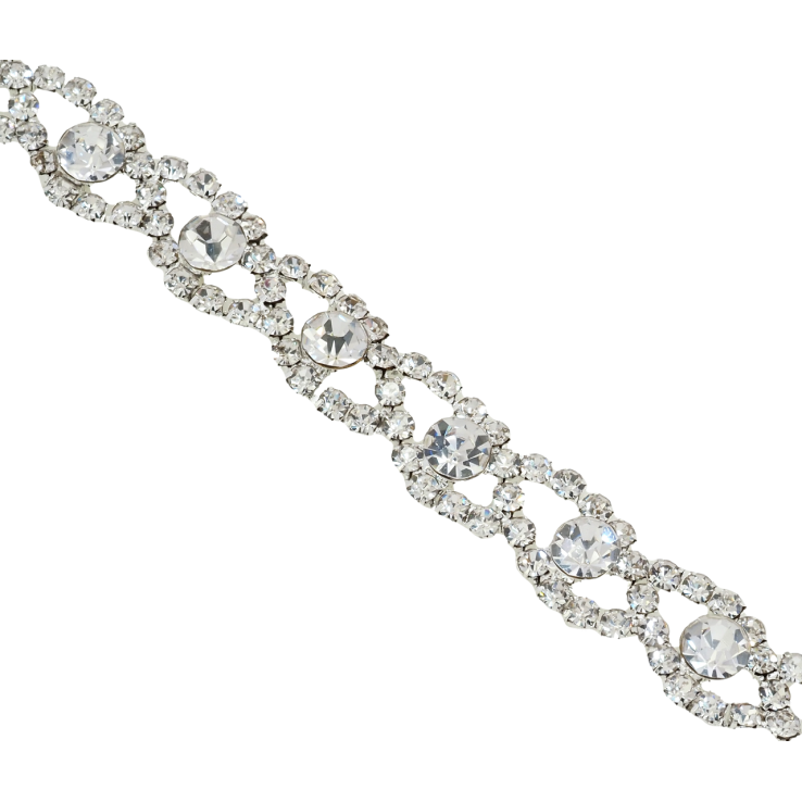 Браслет Фігурний орнамент зі страз довжина 19см х 11мм фото №18