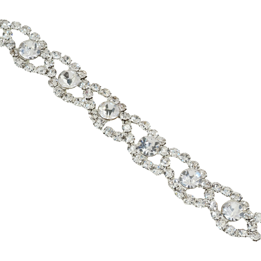 Браслет Фигурный орнамент из страз длина 19см х 11мм фото №1 Браслет Фигурный орнамент из страз длина 19см х 11мм фото №1