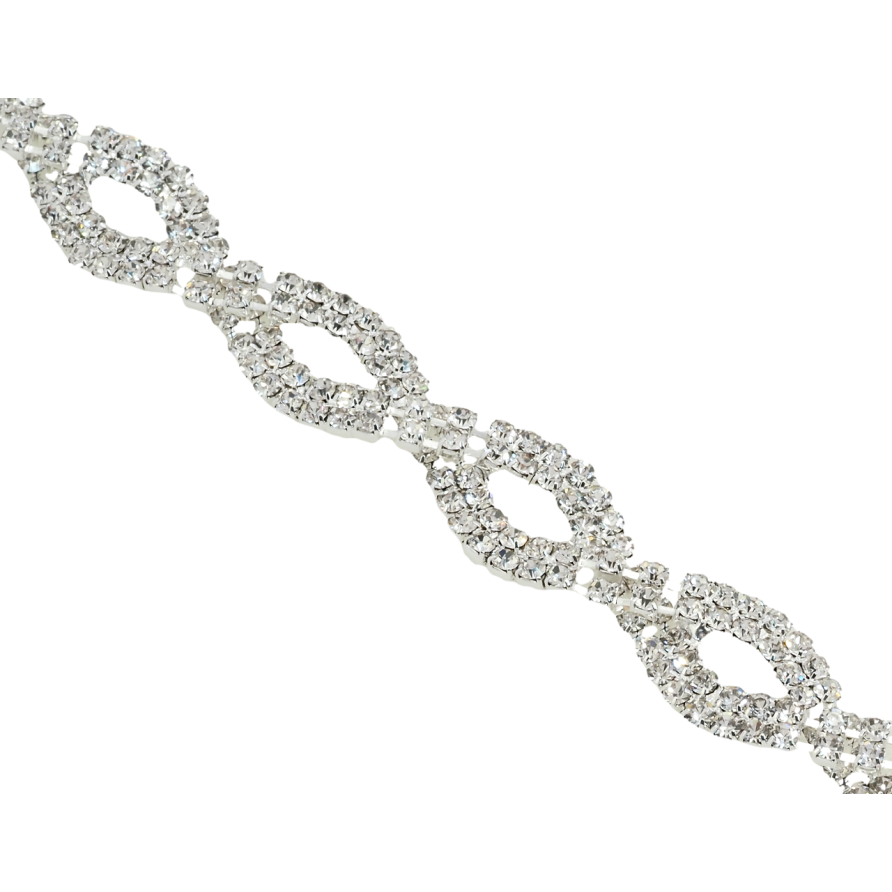 Браслет Фігурний орнамент зі страз довжина 19.5см х 12мм фото №1