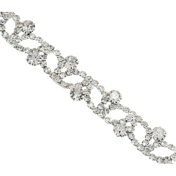 Браслет Фігурний орнамент зі страз довжина 20см х 12мм фото №17