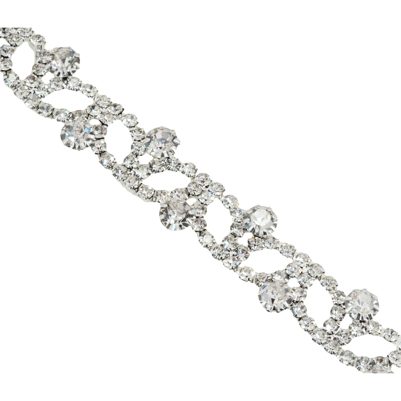 Браслет Фигурный орнамент из страз длина 20см х 12мм фото №2 Браслет Фигурный орнамент из страз длина 20см х 12мм фото №2