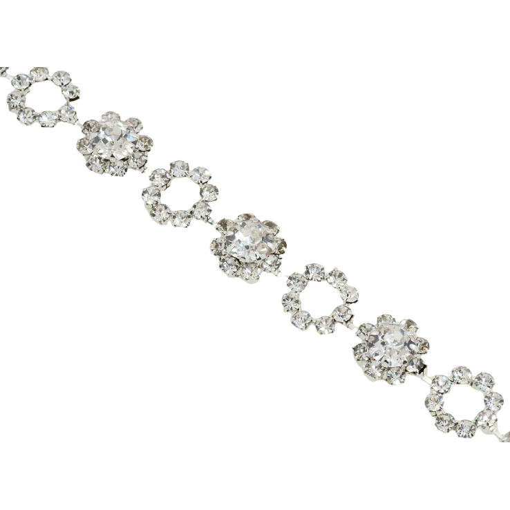 Браслет Квітковий орнамент зі страз довжина 19см х 10мм фото №24