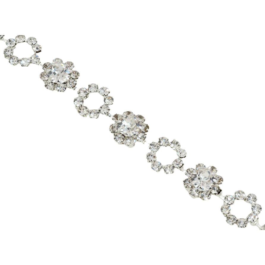 Браслет Цветочный орнамент из страз длина 19см х 10мм фото №1 Браслет Цветочный орнамент из страз длина 19см х 10мм фото №1