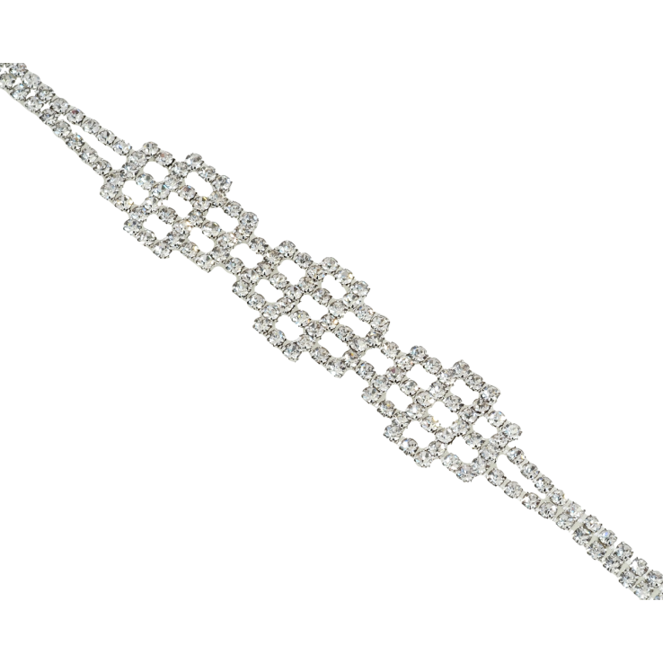 Браслет Фігурний орнамент зі страз довжина 18.5см х 4-15мм фото №21