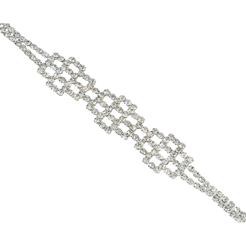 Браслет Фигурный орнамент из страз длина 18.5см х 4-15мм фото №1 Браслет Фигурный орнамент из страз длина 18.5см х 4-15мм фото №1