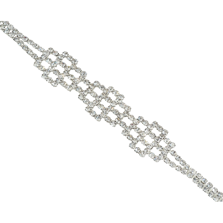 Браслет Фігурний орнамент зі страз довжина 18.5см х 4-15мм фото №1