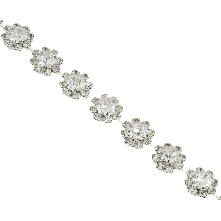 Браслет Квітковий орнамент зі страз довжина 18.5см х 10мм фото №25