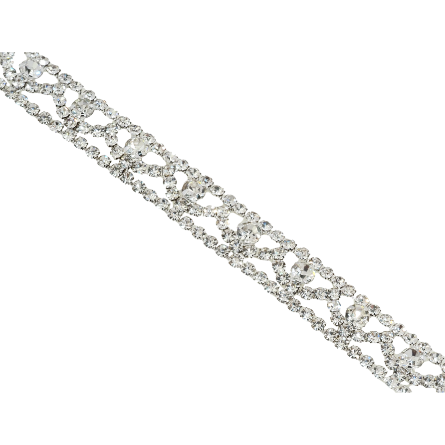 Браслет Орнамент из страз длина 18.5см х 10мм фото №1 Браслет Орнамент из страз длина 18.5см х 10мм фото №1