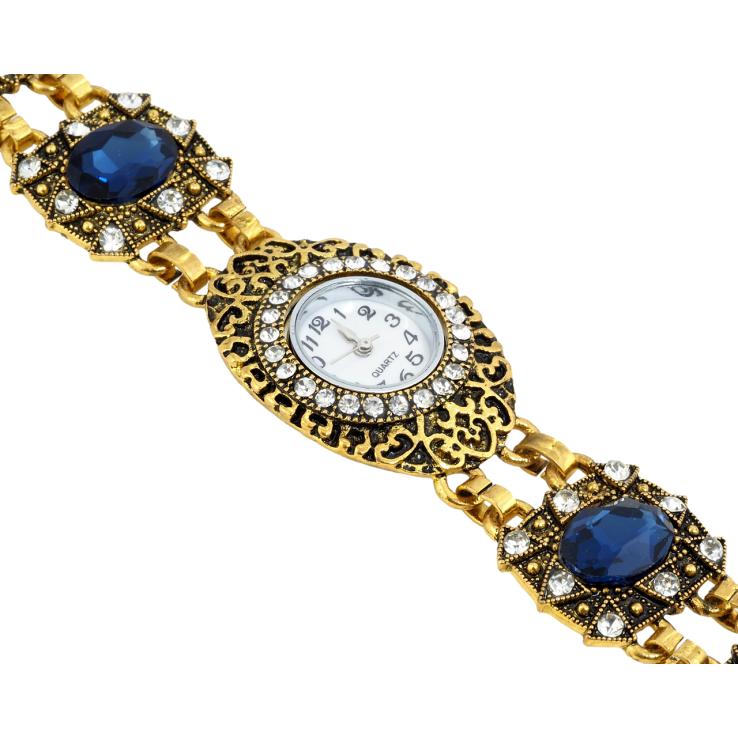 Браслет Декоративные часы со стразами и синими кристаллами длина 19см х 24-28мм ЧАСЫ НЕ РАБОТАЮТ! фото №3 Браслет Декоративные часы со стразами и синими кристаллами длина 19см х 24-28мм ЧАСЫ НЕ РАБОТАЮТ! фото №3