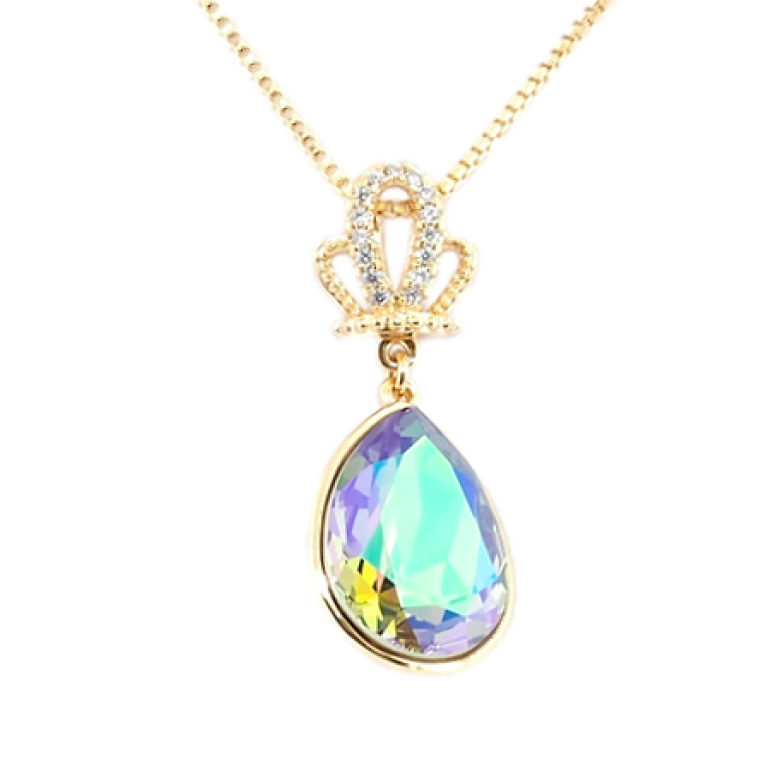 Кулон Xuping цвет 18K с кристаллами Swarovski на цепочке Корона и Кристалл Paradise Shine длина 40-45см фото №1