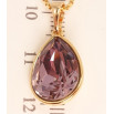 Кулон Xuping цвет 18K с кристаллами Swarovski на цепочке Грушевидная Форма Цвет Antique Pink длина 40-44 фото №3