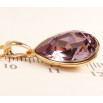 Кулон Xuping цвет 18K с кристаллами Swarovski на цепочке Грушевидная Форма Цвет Antique Pink длина 40-44 фото №4
