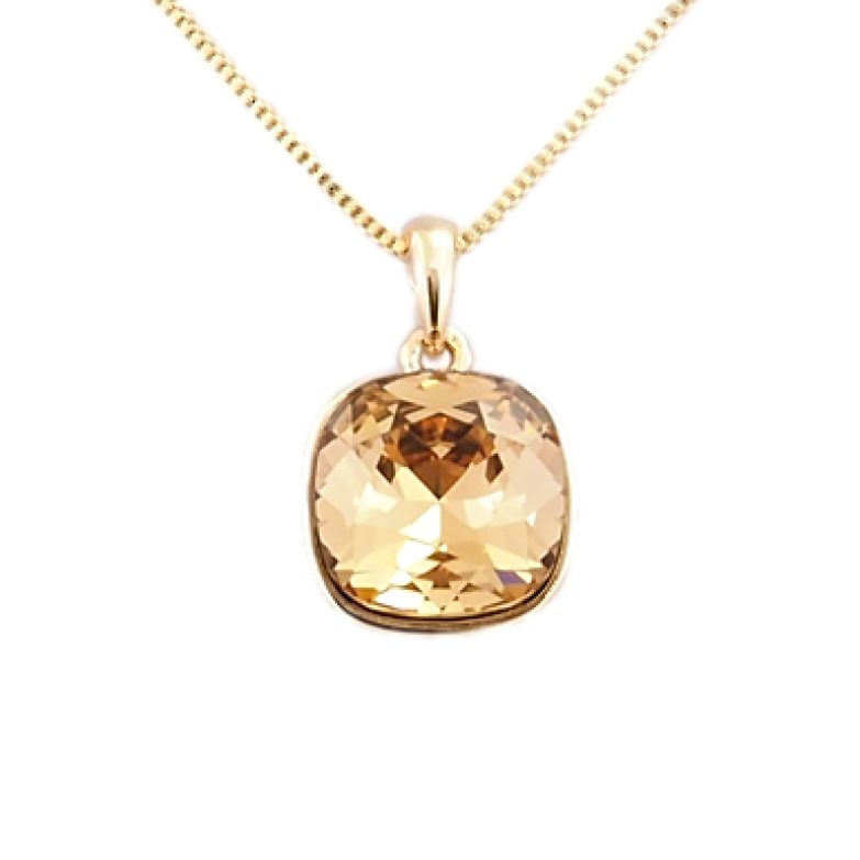 Кулон Xuping цвет 18K с кристаллами Swarovski на цепочке Квадратная Подушечка длина 40-45см фото №2