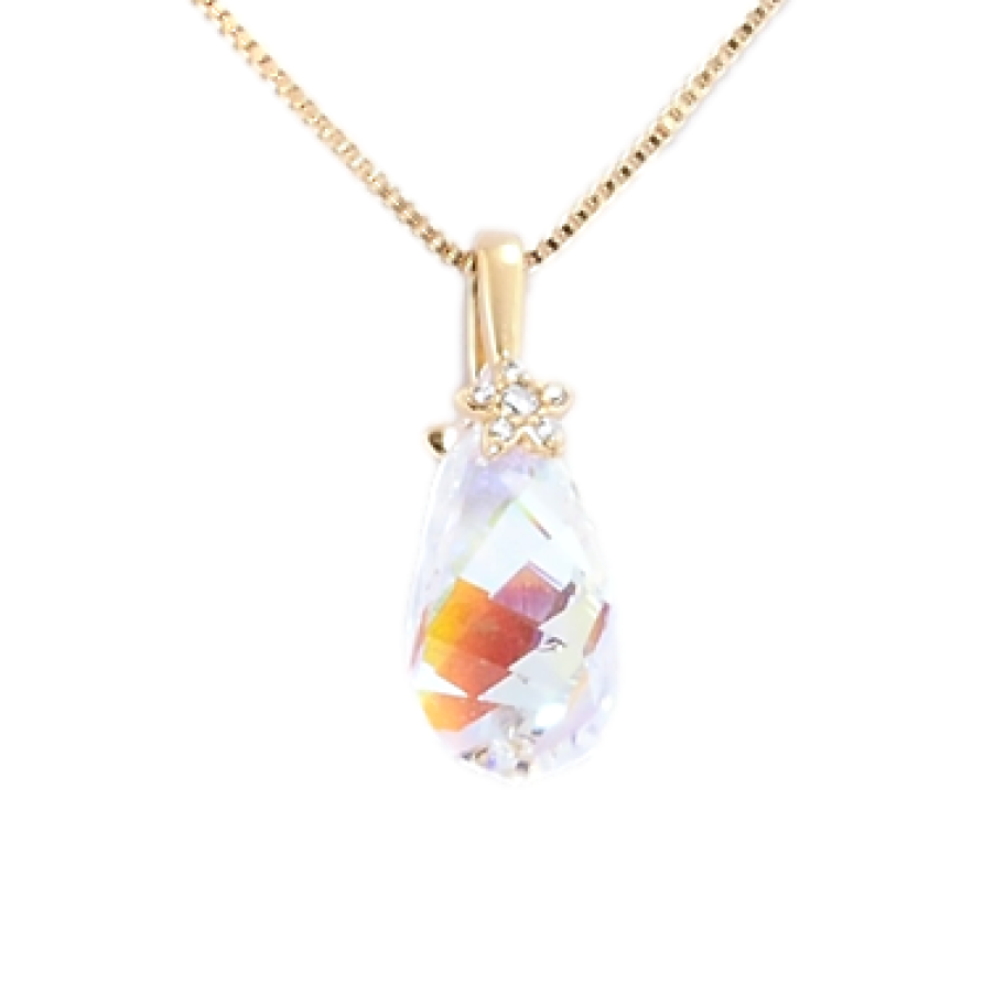 Кулон Xuping колір 18K з кр-ми Swarovski на ланцюжку Кристальна крапля Shimmer з квіточкою довжина 39-45см фото №1 Кулон Xuping колір 18K з кр-ми Swarovski на ланцюжку Кристальна крапля Shimmer з квіточкою довжина 39-45см фото №1