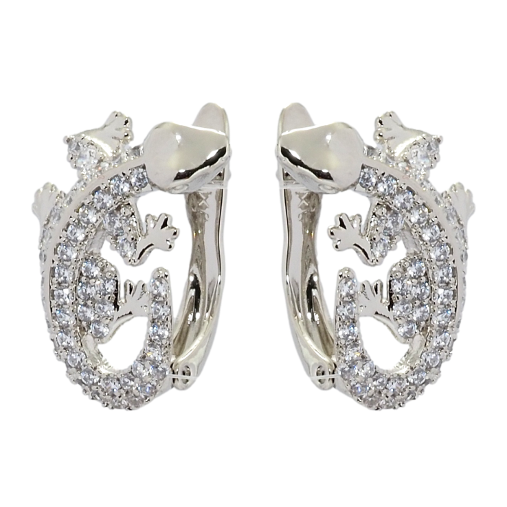 Сережки Xuping Родій англійський замок Саламандра фото №2