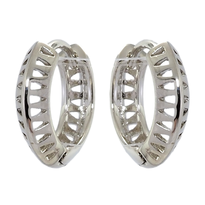 Серьги Xuping Родий колечки Резной орнамент фото №1