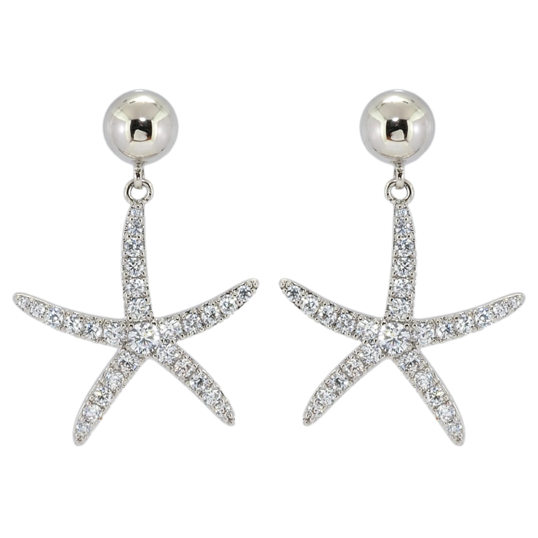 Серьги Xuping Родий пусеты Морская звезда фото №1
