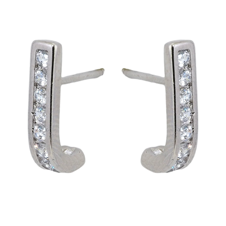 Серьги Xuping Родий пусеты Дорожки циркония фото №1